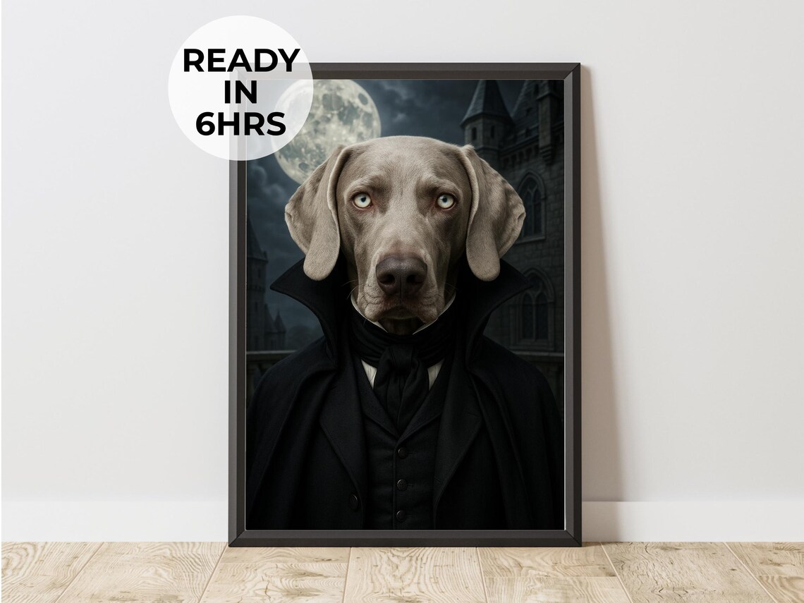 Custom Vampire Pet Portrait Gothic Halloween Art