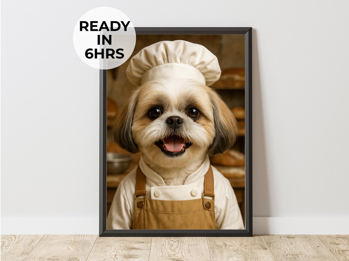 Custom Chef Pet Portrait, Funny Gift For Baker