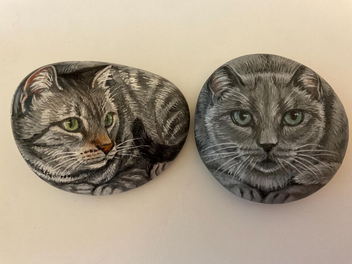 Cat Rocks Cat Painted On Rock, Art Print - Image 2