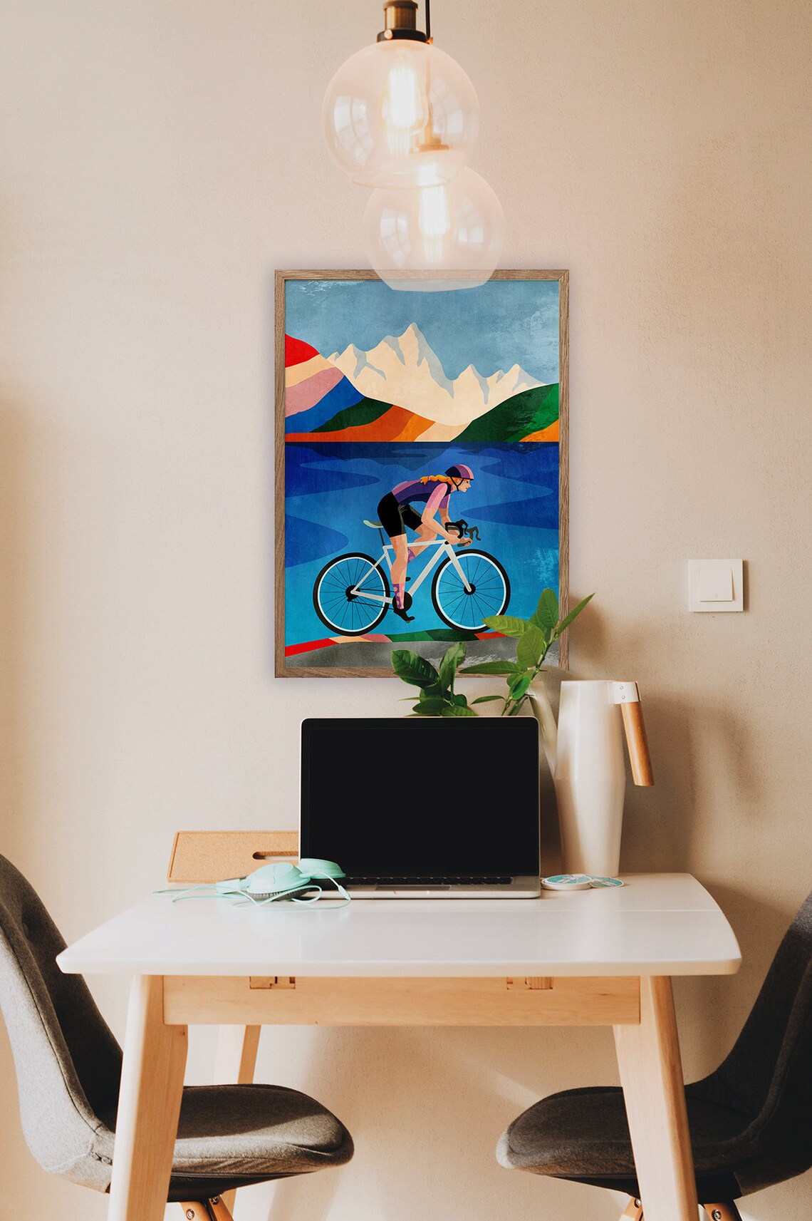 Woman Cyclist Cycling Art Print, Gift For Cyclists - Image 2