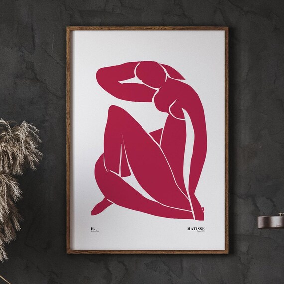 Henri Matisse Bright Pink Nude Cutout Abstract Exhibition Wall Art
