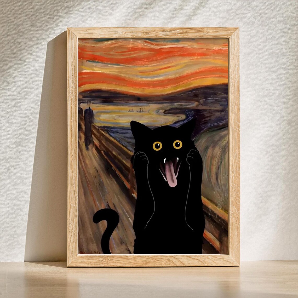 Cat Poster, Whimsical Modern Animal Wall Art