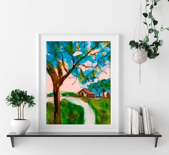 Wall Art Print Wall Art For Bedroom Wall Art For Living Room Bedroom Print Tree Watercolor Paint