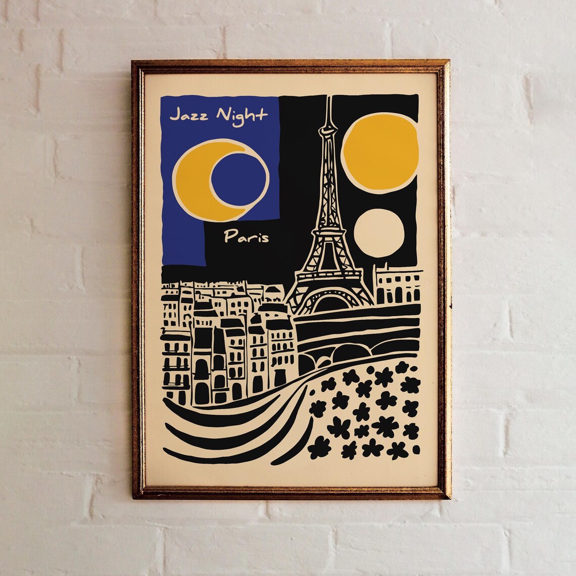 Jazz Night In Paris Print Vintage Style Music Print Fete De La Musique Poster French Home Decor Hotel Room Decor Honeymoon Gift Idea
