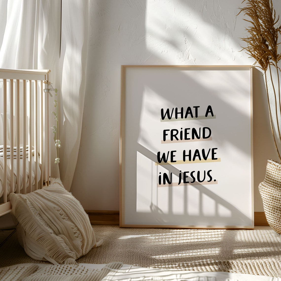 What A Friend We Have In Jesus Print Kids Room Poster Jesus Hymn Wall Art Jesus Loves Me Christian Art For Kids Christian Homeschool - Image 2