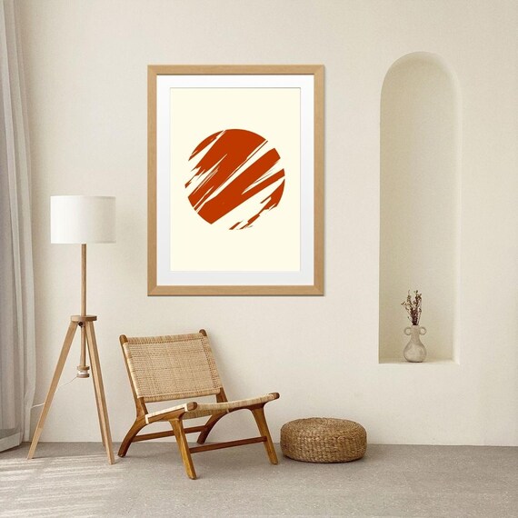 Geometric Circle Abstract Art Print Modern Minimalist Home Decor