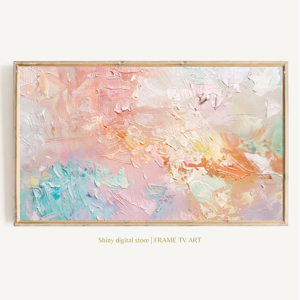 Pastel Abstract Impasto Minimalist Soft Light Spring Modern Wall Art