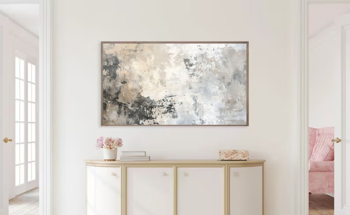 Frame Tv Art Neutral Muted Minimalist Abstract Painting Tv - Image 2