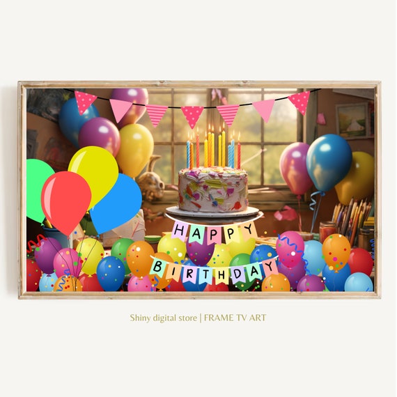 Frame Tv Art Birhday Happy Party For Frames Best Whishes Celebration With Cake Tv B010