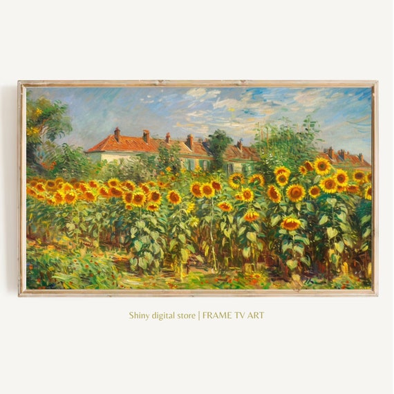 Frame Tv Art 4k Sunflowers Garden Famous Claude Monet Painting Instant Landscape Wall Art For Frame Tv Vintage Wall Art
