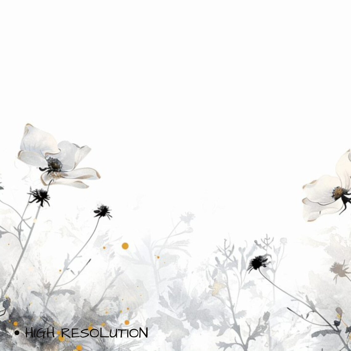 Neutral Wild Flower Painting, Botanical Art Print - Image 3