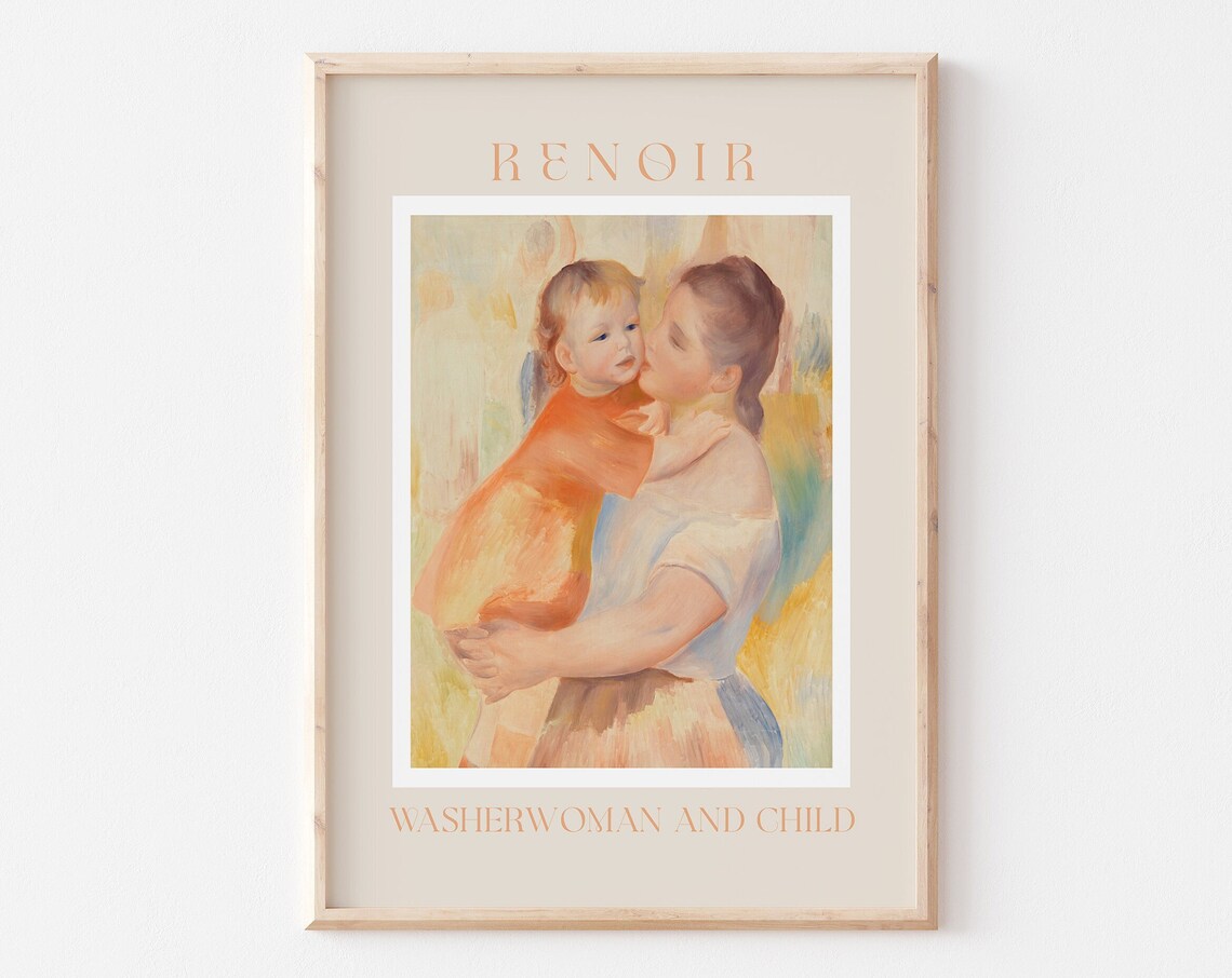 Auguste Renoir Washerwoman and Child Motherly Embrace Poster