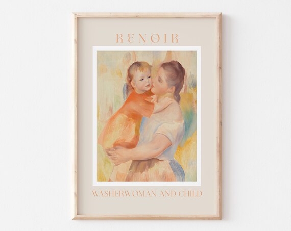 Auguste Renoir Washerwoman and Child Motherly Embrace Poster