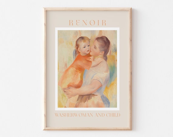 Renoir Poster August Renoir Print Renoir Wall Art Renoir Picture Renoir Monet Print Vintage Renoir Art Renoir Washerwoman And Child