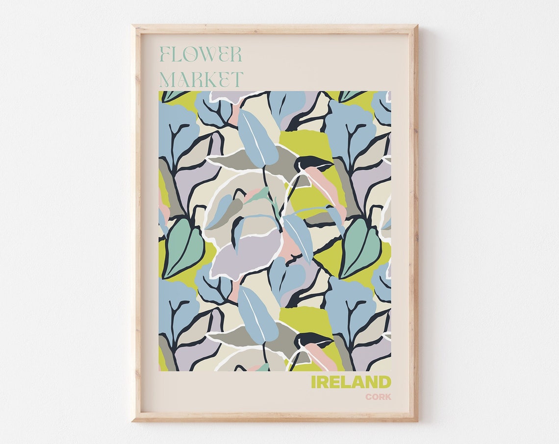 Ireland Cork Fresh Abstract Leaf Flower Market Botanical Art Poster