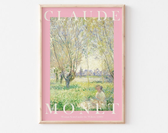 Monet Poster Claude Monet Print Monet Wall Art Monet Picture Modern Monet Print Vintage Monet Art Woman Seated Under The Willows