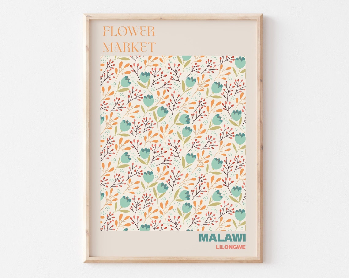 Malawi Lilongwe Flower Market Delicate Wildflower Sprig Art Poster