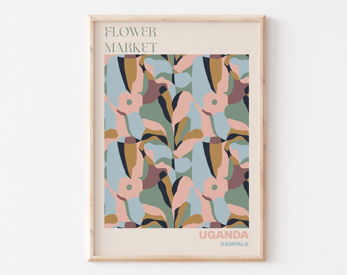 Kampala Uganda Flower Market Pastel Abstract Petal Art Poster