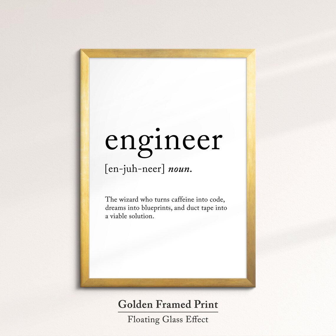 Engineer Funny Definition Dictionary Quote Minimalist Framed Print Framed Wall Art Poster Home Decor Interior Gifts For Engineers - Image 5