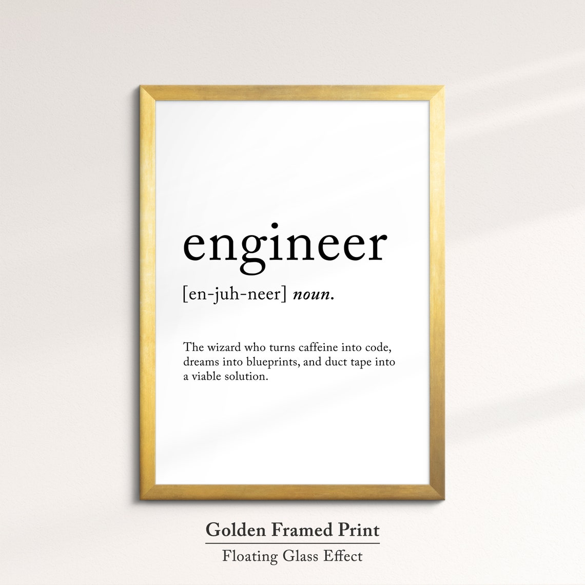 Engineer Funny Dictionary Definition Quote Minimalist Poster Gift - Image 5