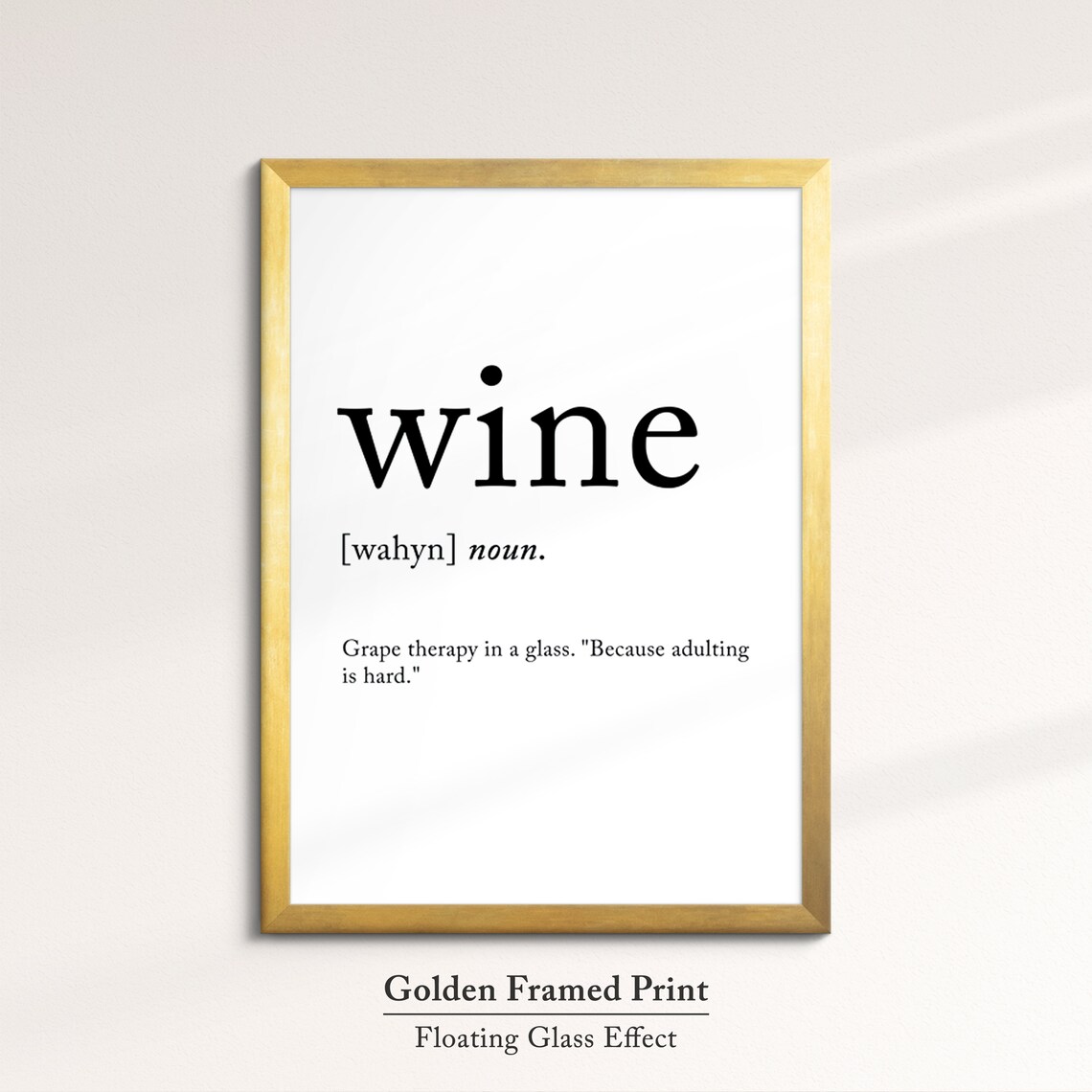 Wine Funny Dictionary Definition Noun Minimalist Black White Art Poster - Image 4