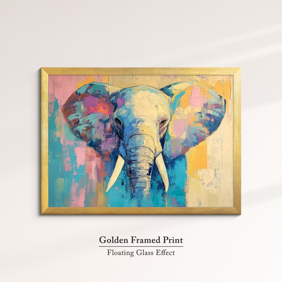 Elephant Front View Colorful Abstract Oil Painting Safari Wall Art Poster - Image 5