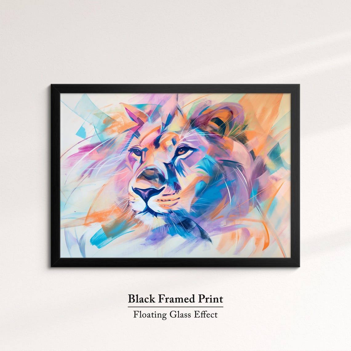 Lion Colorful Purple Orange Expressive Abstract Portrait Art Poster - Image 8