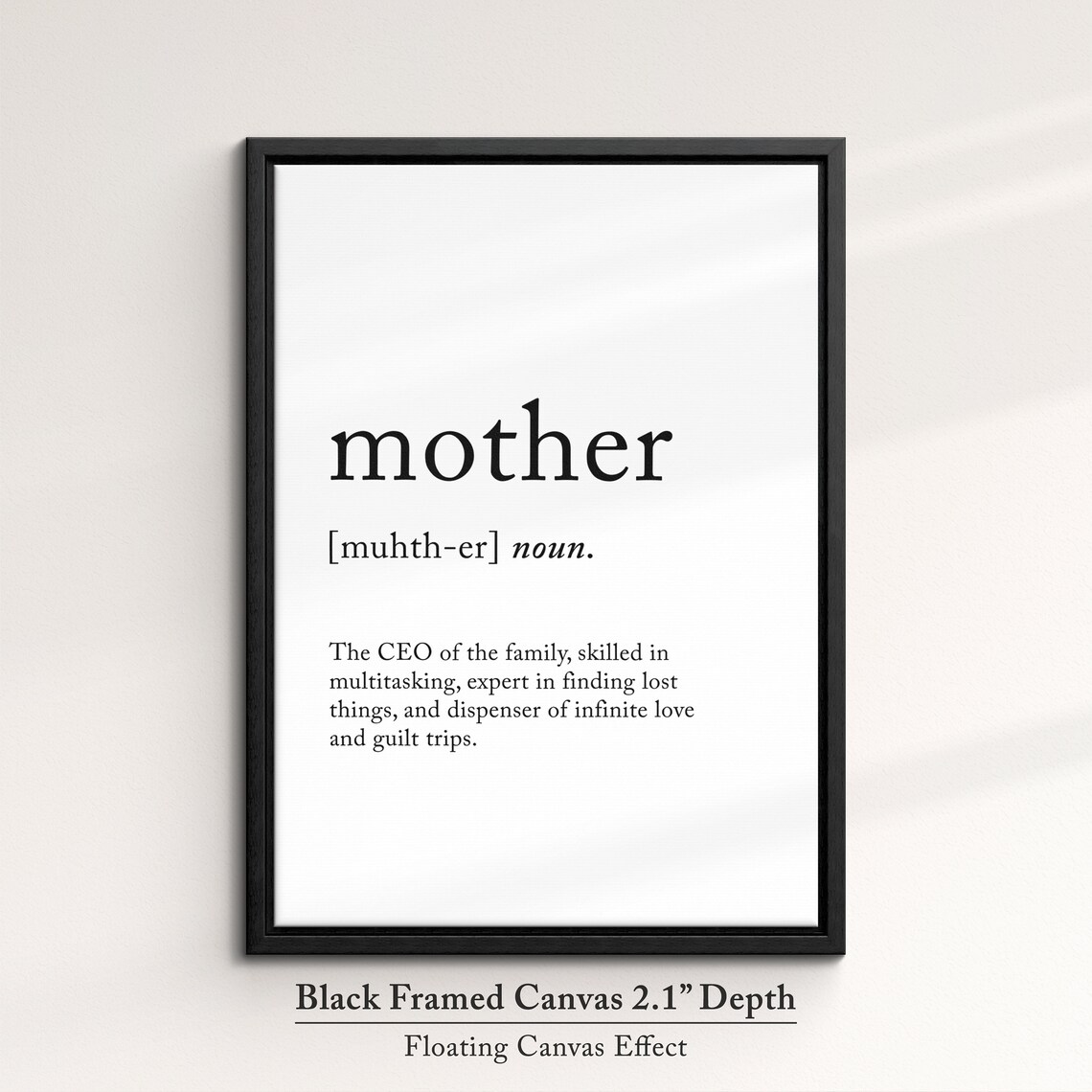Mother Funny Definition Dictionary Quote Minimalist Framed Print Framed Wall Art Poster Home Decor Interior Funny Gifts For Mom Mum - Image 2