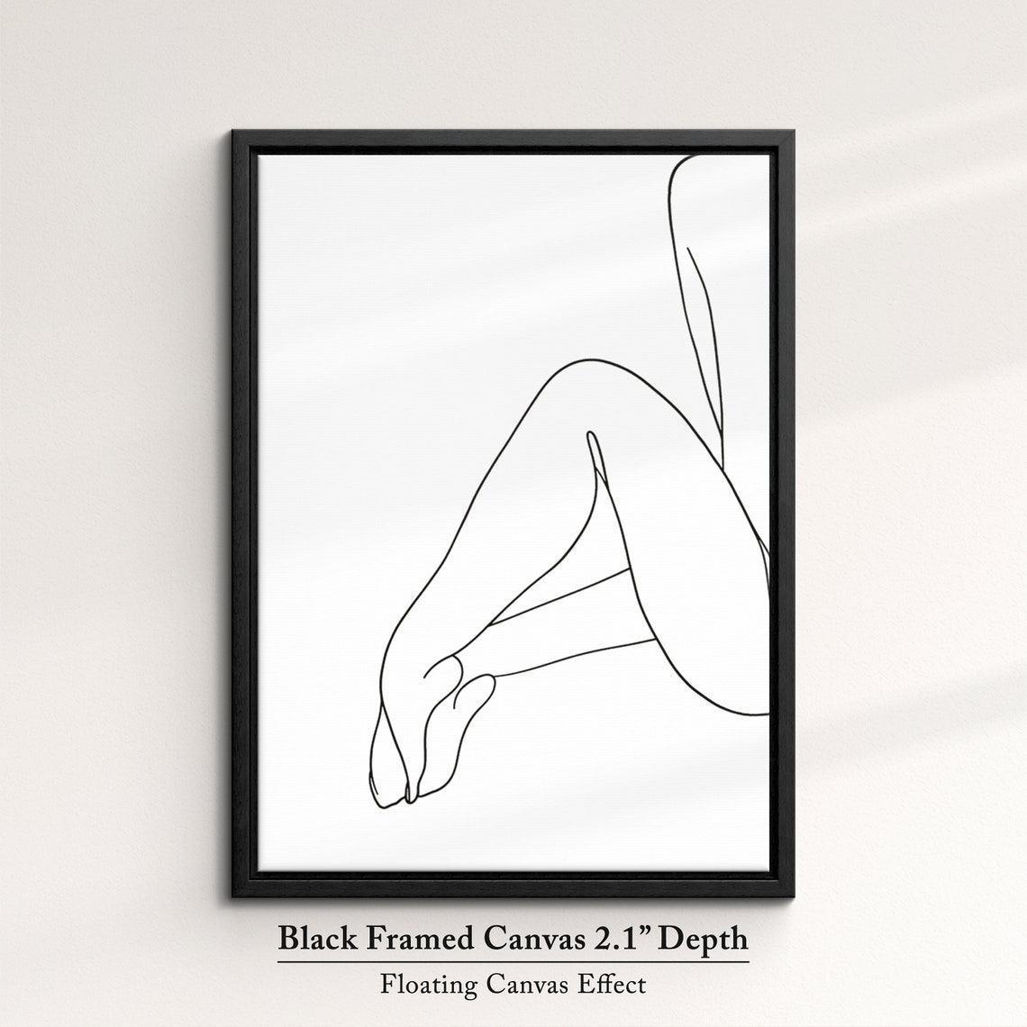 Minimalist Woman Leg Single Line Art Abstract Body Study Wall Poster - Image 2