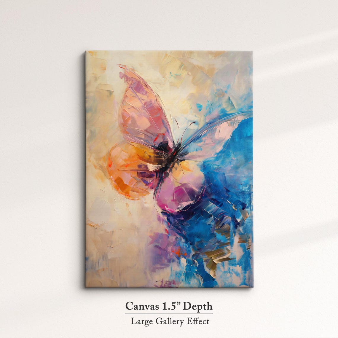Colorful Butterfly Abstract Oil Painting Framed Print Framed Portrait Wall Art Poster Home Decor Interior Butterfly Lover Gift - Image 3