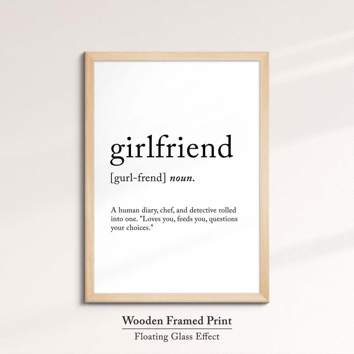 Girlfriend Minimalist Definition Quote Word Art Framed Print Framed Female Wall Art Lady Poster Feminine Home Decor Gifts For Her - Image 6