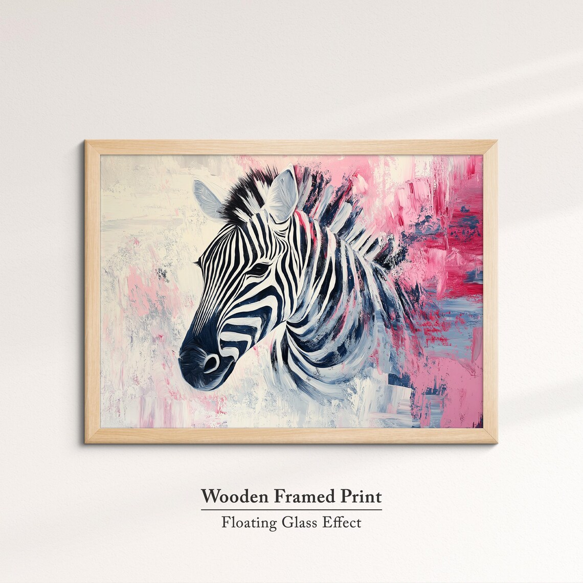 Zebra Head Pink Abstract Background Colorful Safari Animal Wall Art Poster - Image 6