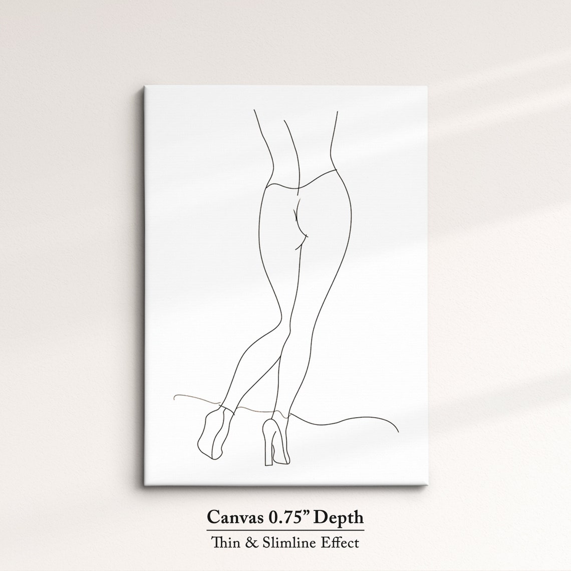 Minimalist Woman Standing Single Line Art Heels Figure Wall Poster - Image 4