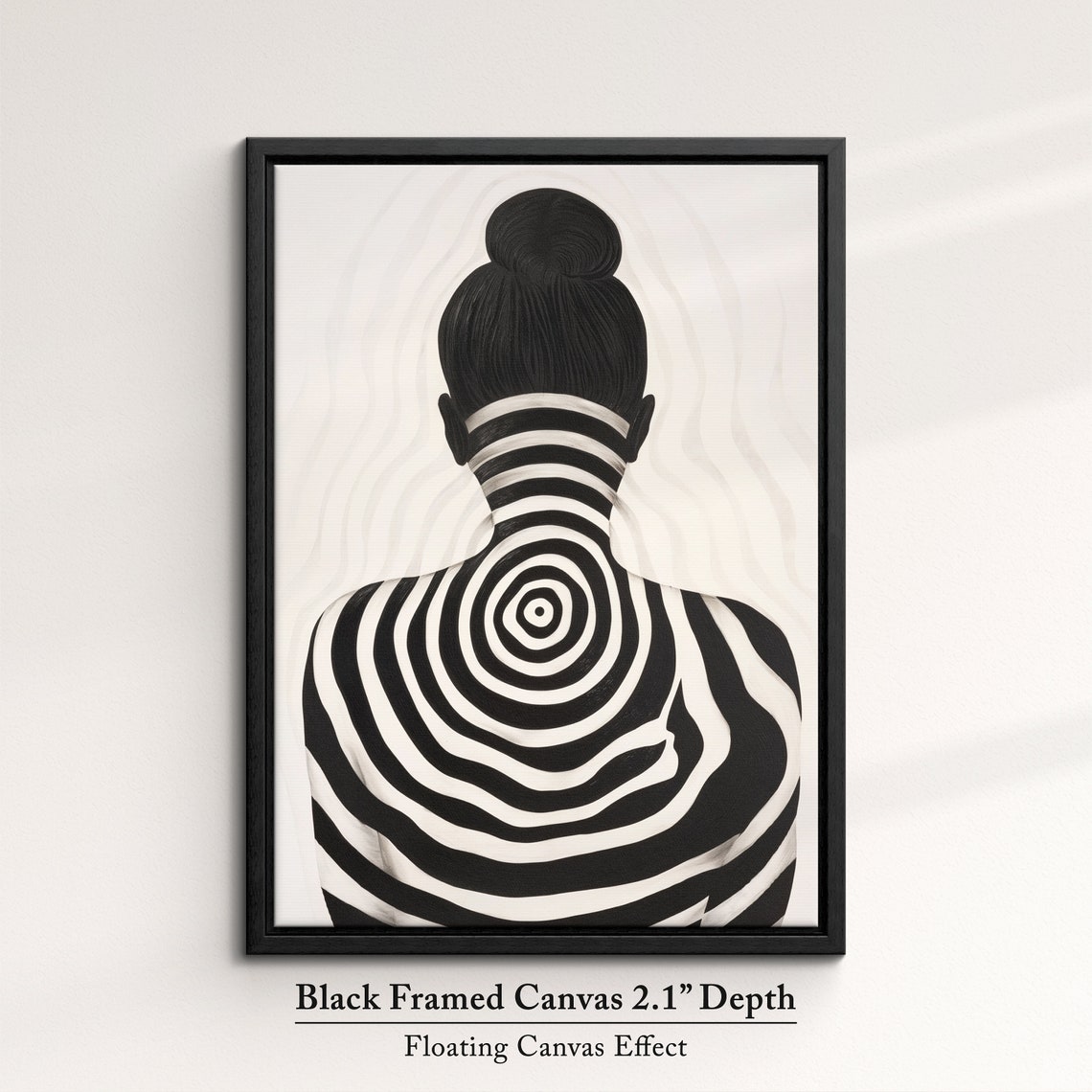 Black And White Spiral Back Body Art Optical Illusion Wall Poster - Image 2