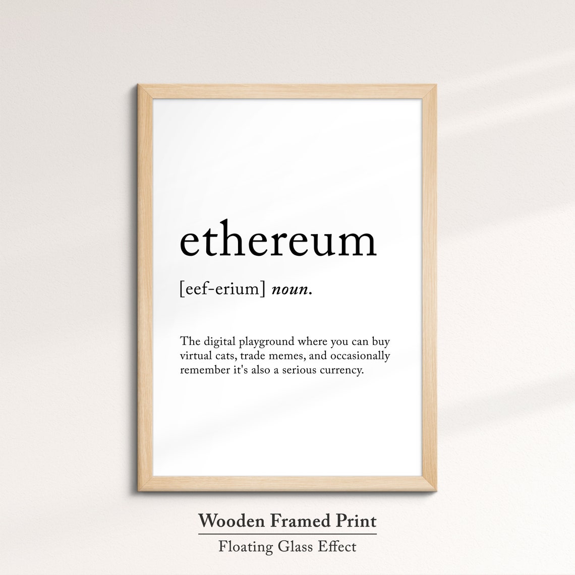 Ethereum Dictionary Definition Funny Crypto Quote Minimalist Poster - Image 6