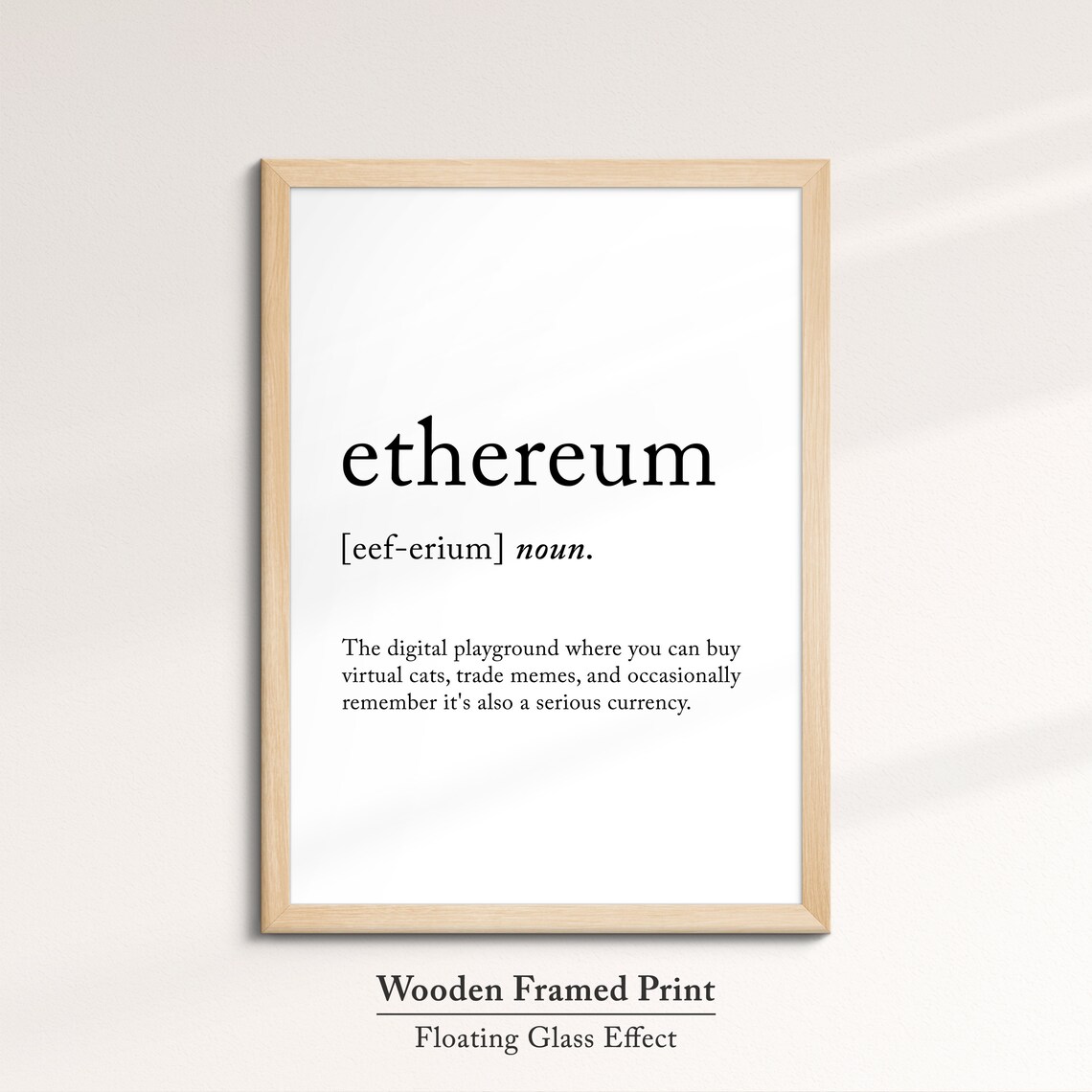 Ethereum Funny Definition Dictionary Quote Minimalist Framed Print Framed Wall Art Poster Home Decor Interior Finance Crypto Gifts - Image 6