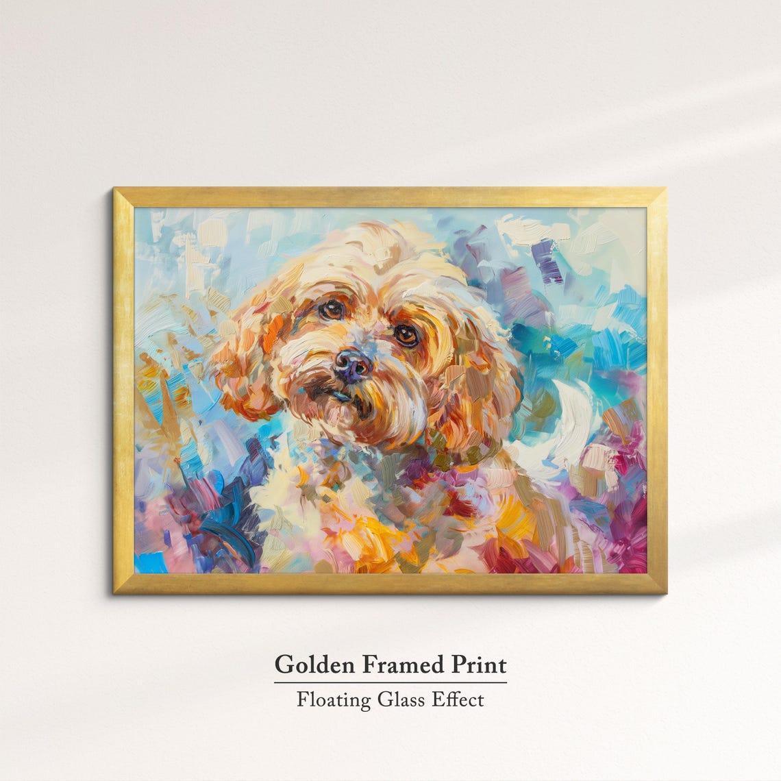 Cockapoo Face Front Cream Apricot Coat Colorful Abstract Dog Poster - Image 5