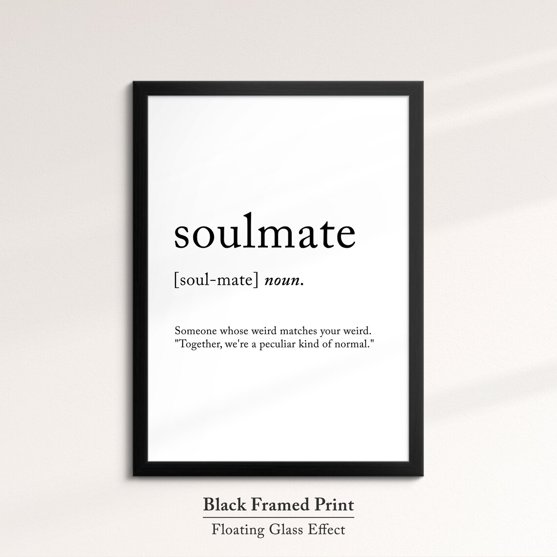 Soulmate Minimalist Definition Quote Word Art Framed Print Framed Female Wall Art Lady Poster Feminine Home Decor Gifts For Her - Image 5