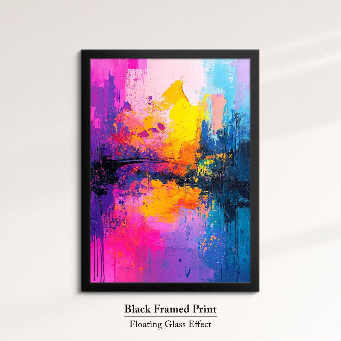 Pink Purple Blue Abstract Impasto Painting Colorful Sunset Wall Art - Image 8