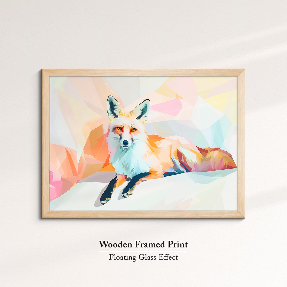 Fox Geometric Low Poly Pastel Abstract Modern Wildlife Wall Poster - Image 6