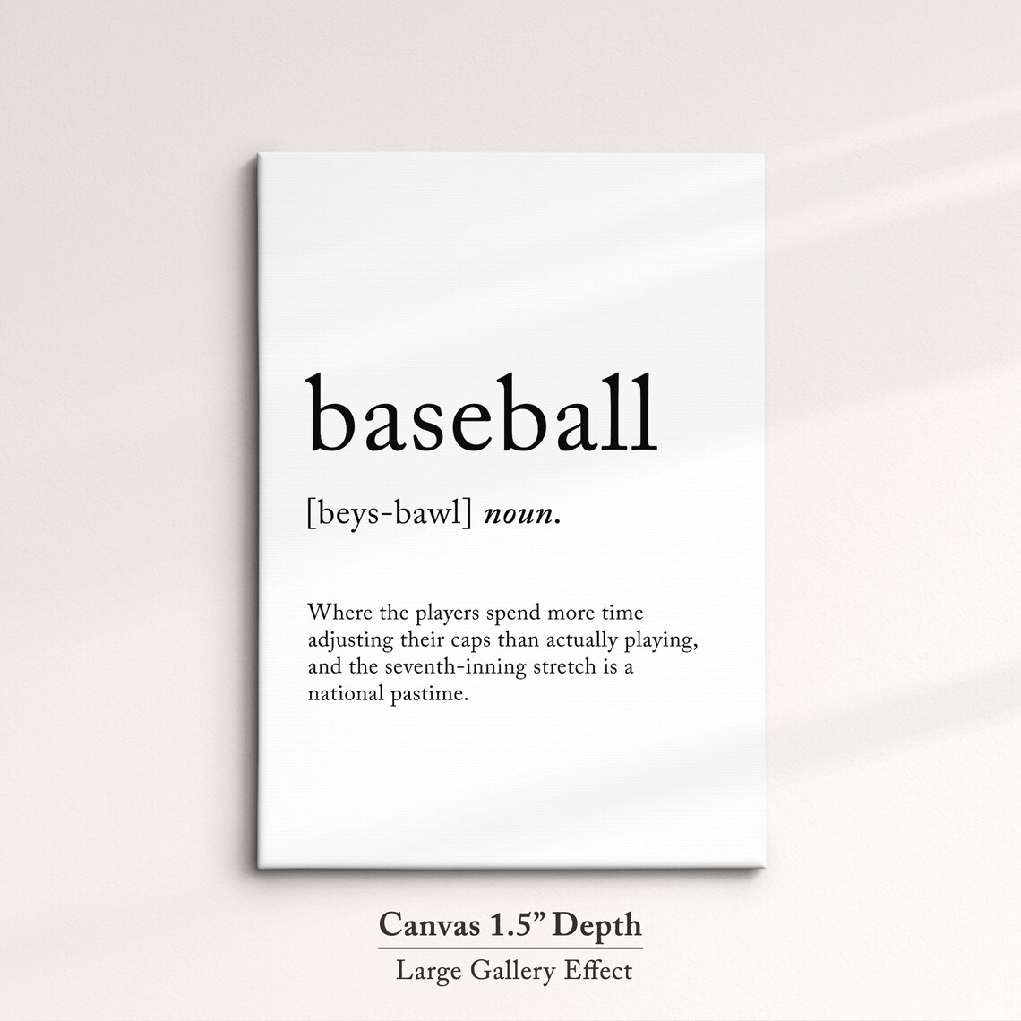 Baseball Definition Dictionary Funny Sports Quote Minimalist Framed Print Framed Wall Art Poster Home Decor Interior Baseball Gift - Image 3