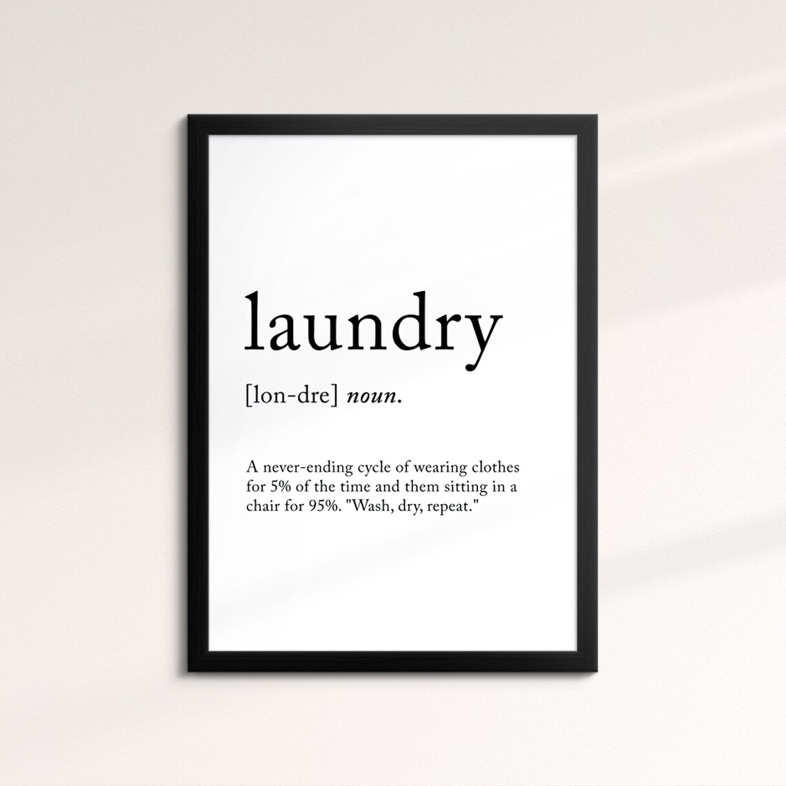 Laundry Minimalist Definition Quote Word Art Framed Print Framed Female Wall Art Lady Poster Feminine Home Decor Gifts For Her
