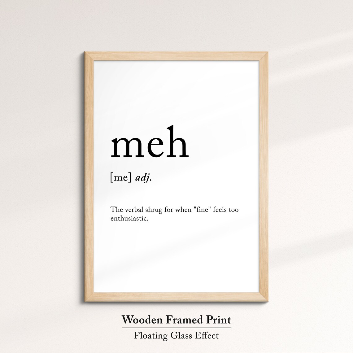 Meh Minimalist Definition Quote Word Art Framed Print Framed Female Wall Art Lady Poster Feminine Home Decor Gifts For Her - Image 6