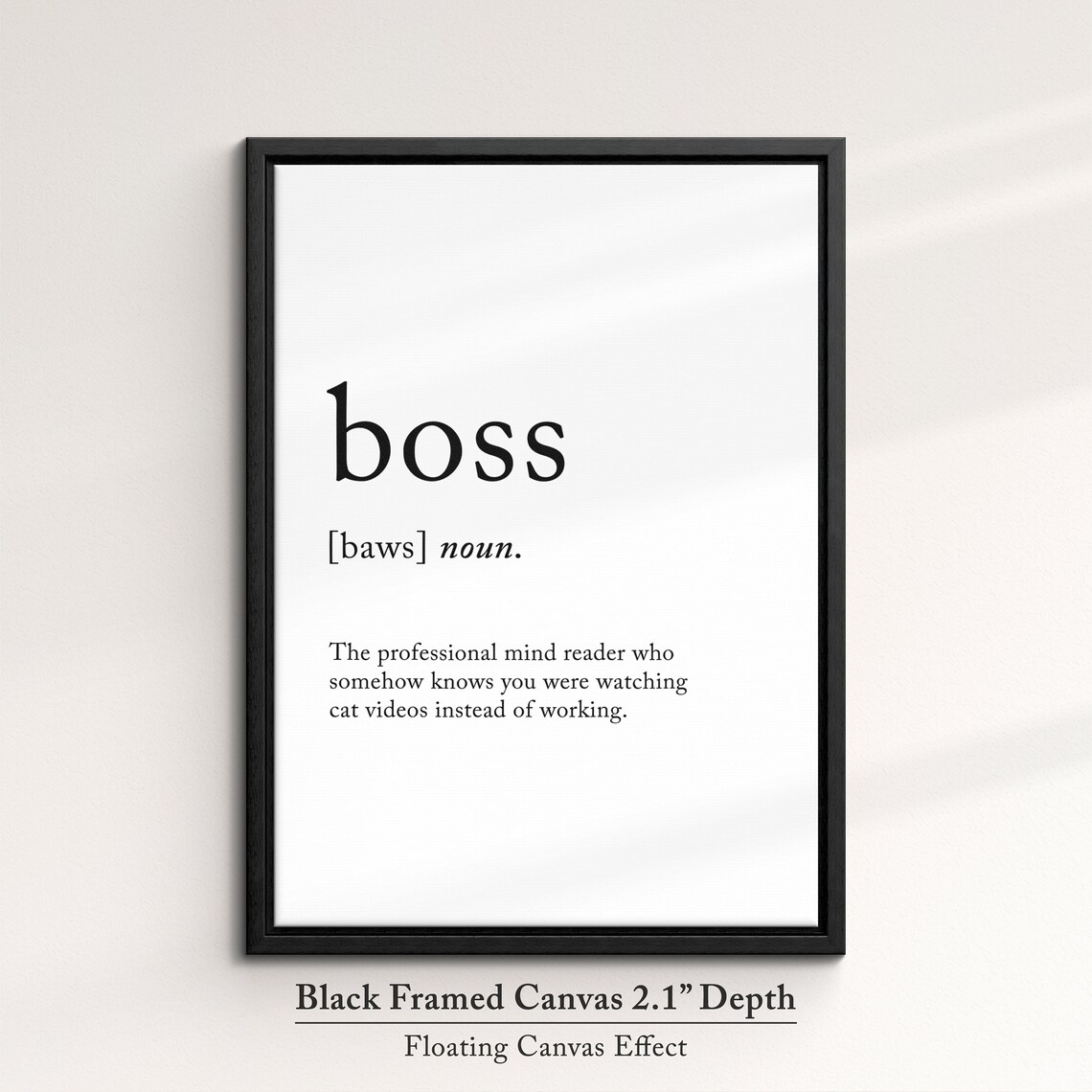 Boss Funny Definition Dictionary Quote Minimalist Framed Print Framed Wall Art Poster Home Decor Interior Gifts For Entrepreneur - Image 2