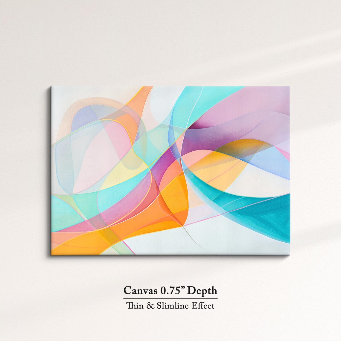 Soft Pastel Abstract Flowing Ribbons Contemporary Minimalist Wall Art - Image 4