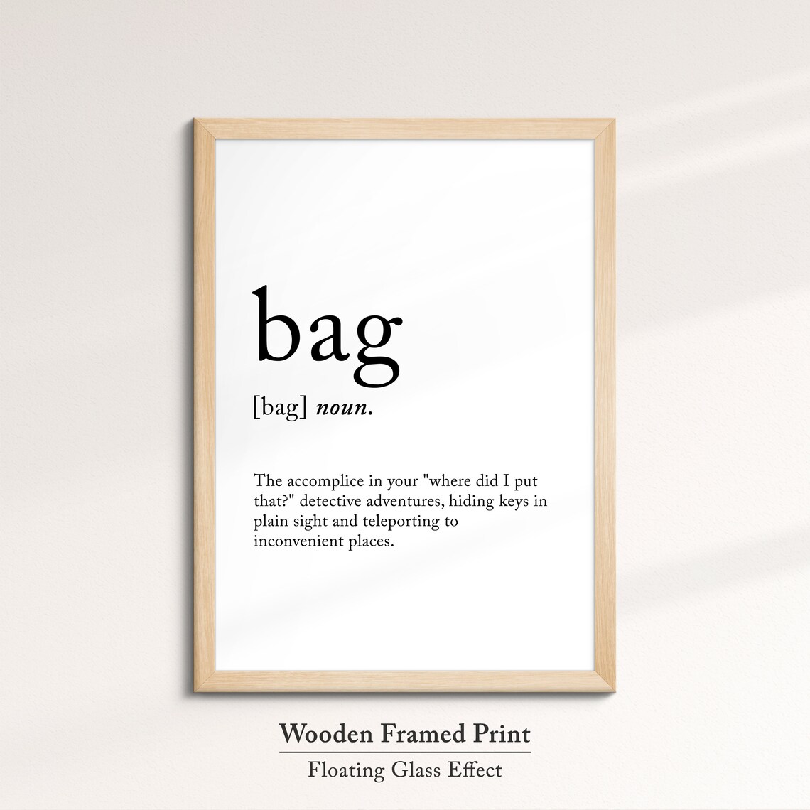 Bag Definition Dictionary Funny Quote Framed Print Framed Wall Art Poster Home Decor Interior Fashion Beauty Gifts For Her - Image 6