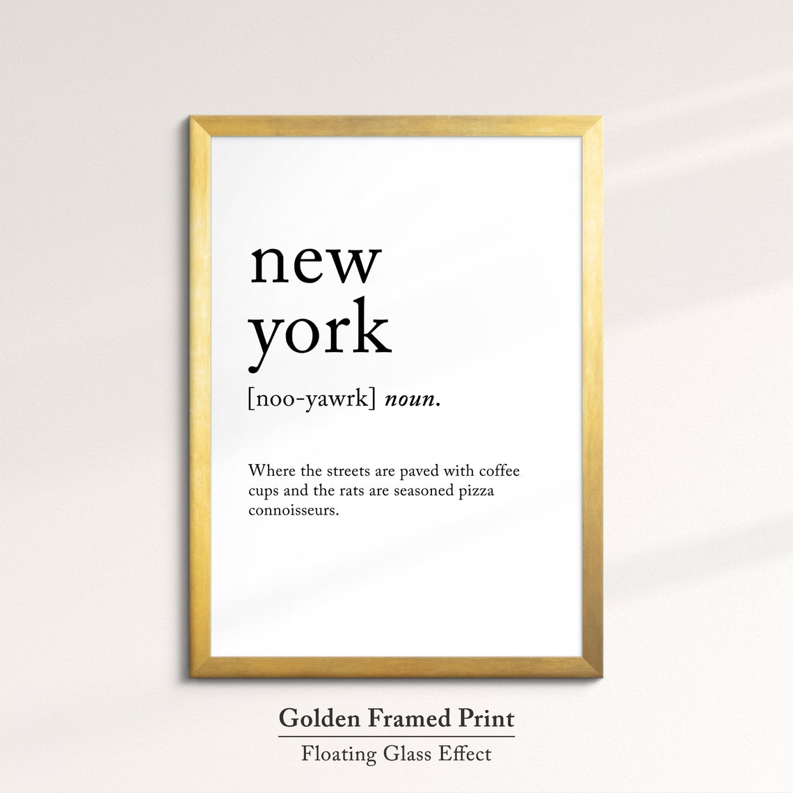 New York City Dictionary Definition Funny Pizza Rats Quote Wall Poster - Image 5