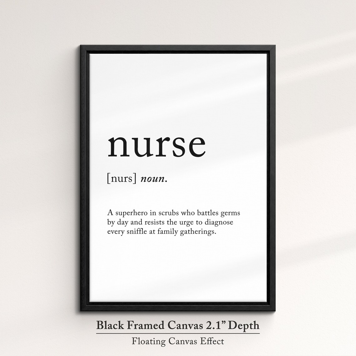 Nurse Funny Definition Dictionary Quote Minimalist Framed Print Framed Wall Art Poster Home Decor Interior Funny Gift For Nurses - Image 2