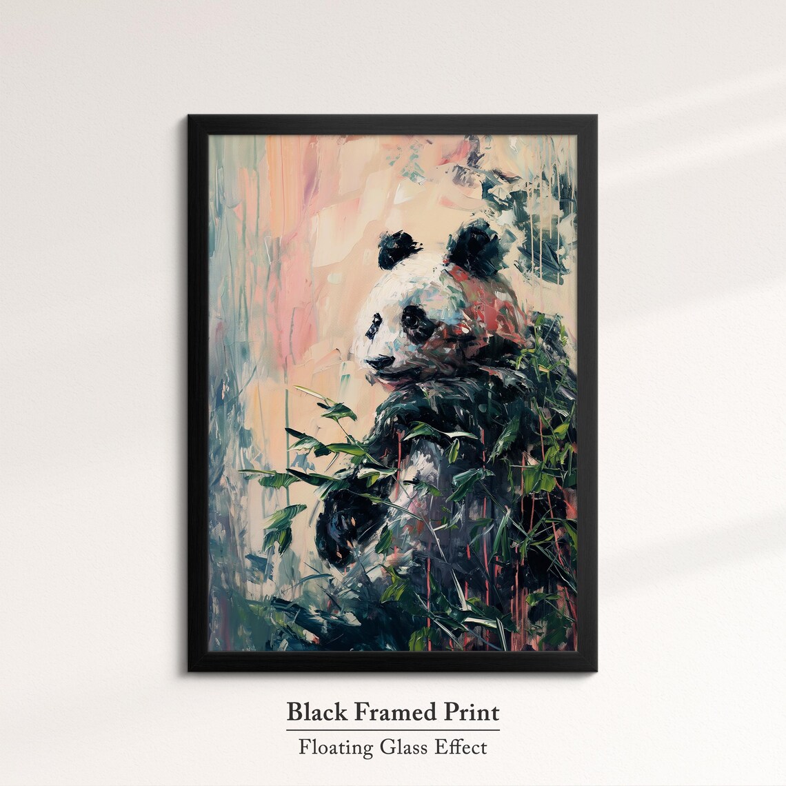 Giant Panda Among Bamboo Colorful Abstract Oil Painting Wall Art - Image 8