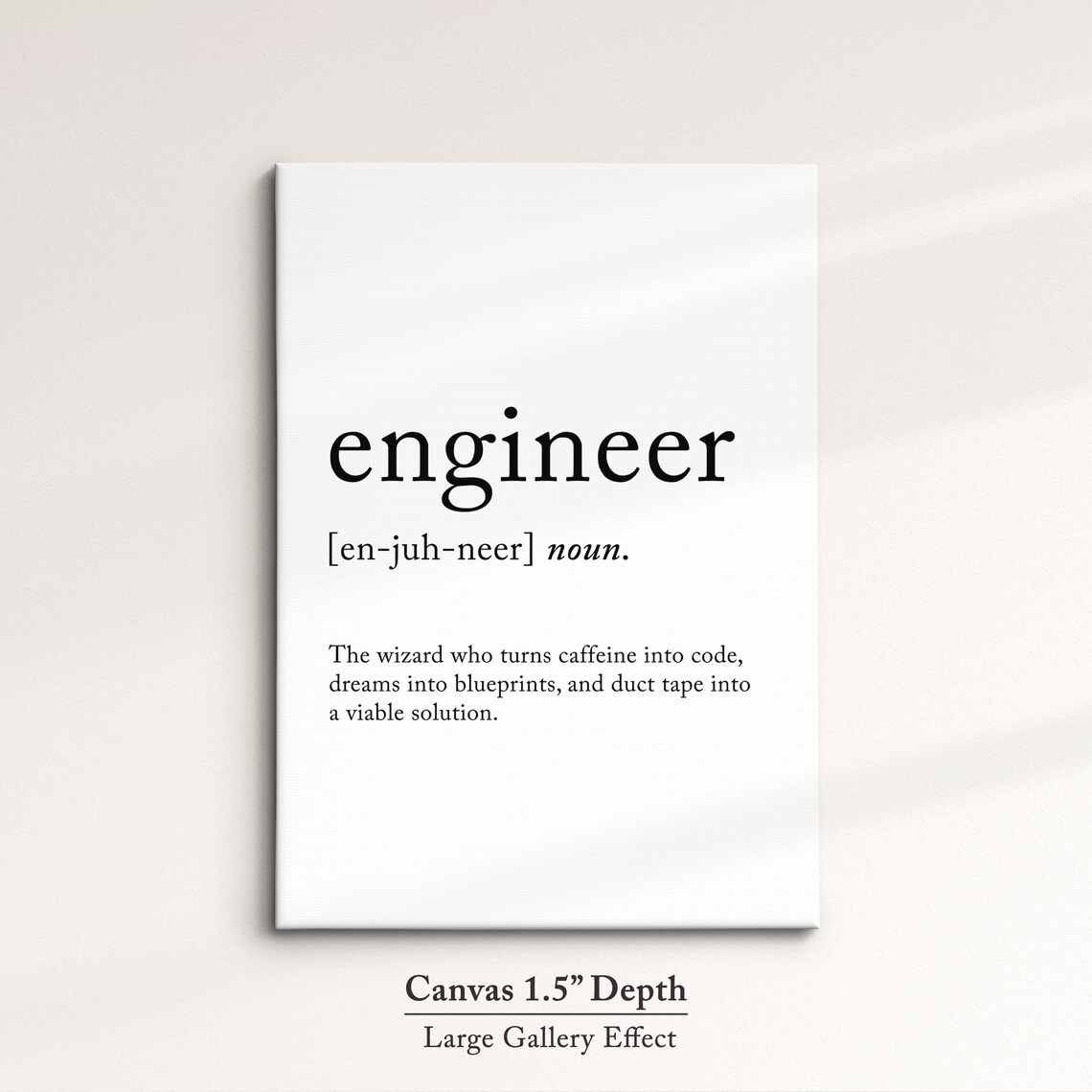 Engineer Funny Definition Dictionary Quote Minimalist Framed Print Framed Wall Art Poster Home Decor Interior Gifts For Engineers - Image 3